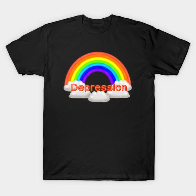 Depression Rainbow T-Shirt by TheQueerPotato